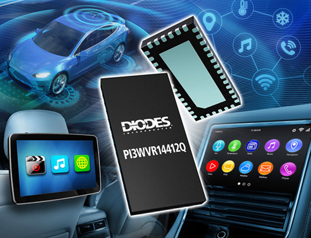 Diodes 公司推出符合汽車(chē)規(guī)格的 20Gbps 1:2 視頻開(kāi)關(guān) PI3WVR14412Q