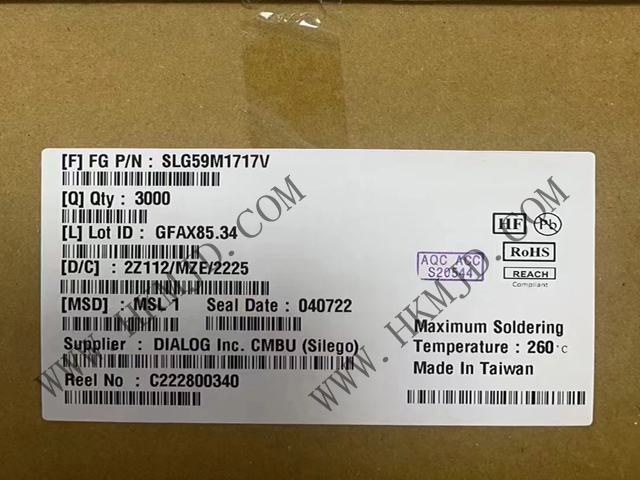 全新SLG59M1717V 高性能 4 mΩ、5 A 單通道 nFET 負載開關(guān)