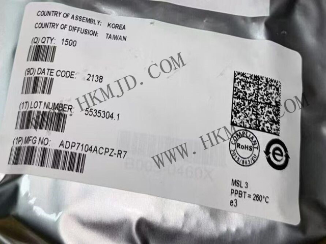 ADI推出穩(wěn)壓器 ADP7104ACPZ 一款CMOS、低壓差穩(wěn)壓器 500mA HV LDO 1.8V
