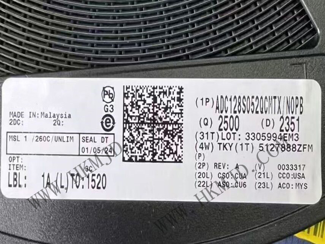 TI ADC128S052QCMTX 低功耗八通道 CMOS 12 位模數(shù)轉換器